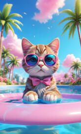 Cute cat with sunglasses