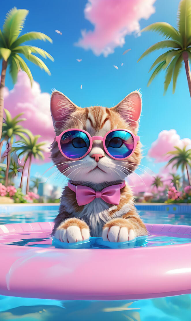 Cute cat with sunglasses