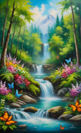 a waterfall in a tropical place