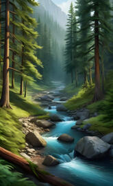 a stream in a forest