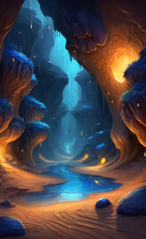 a large aquarium with blue water