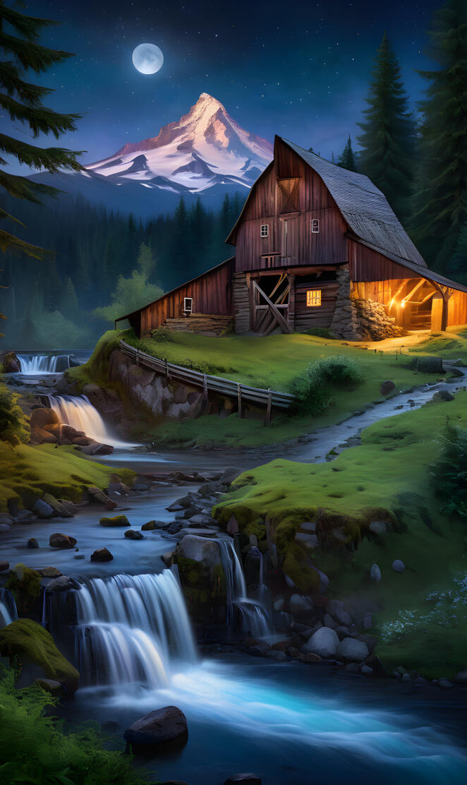 a cabin on a mountain