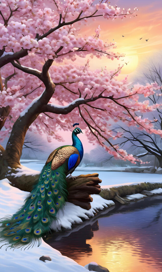 Peacock In Winter