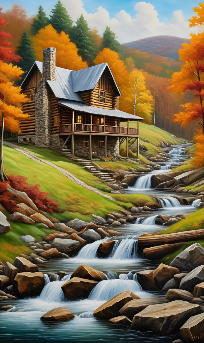 a house on a hill by a river