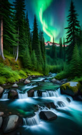 a stream with rocks and trees