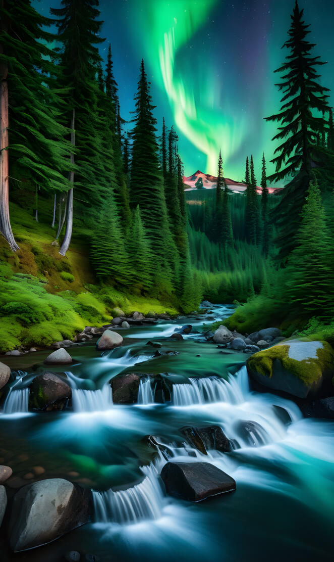 a stream with rocks and trees