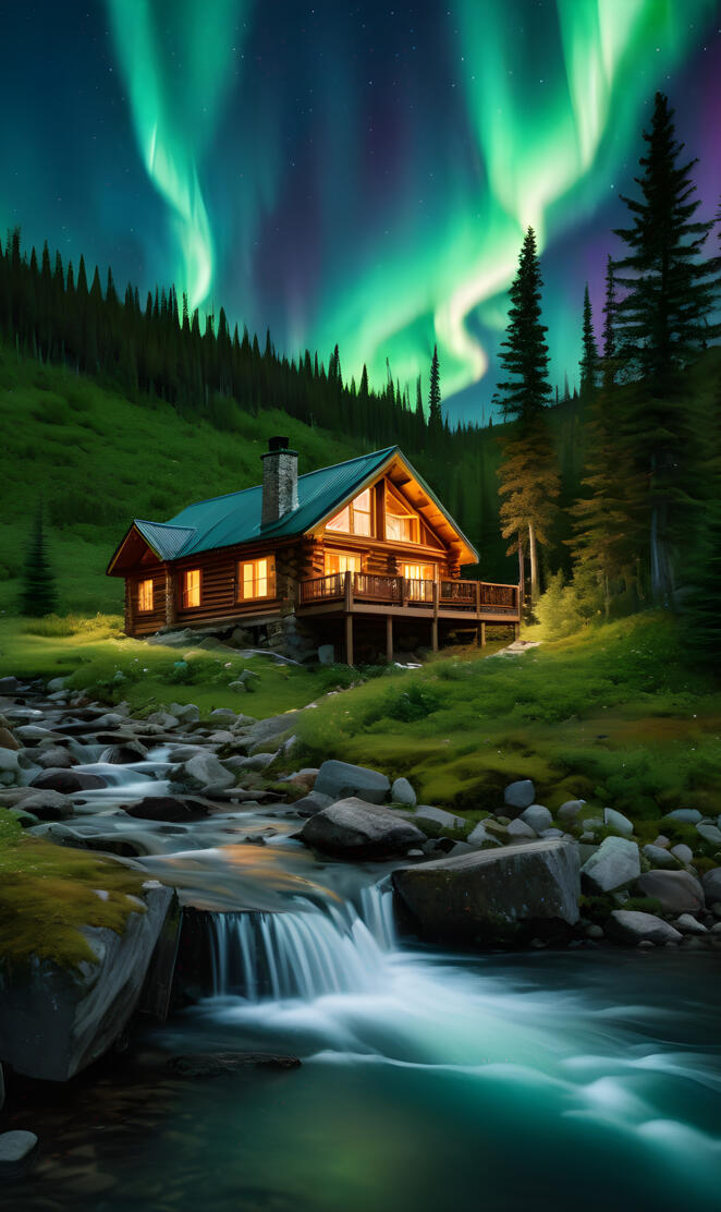 a cabin in the mountains