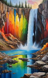 Beautiful crystals near waterfall