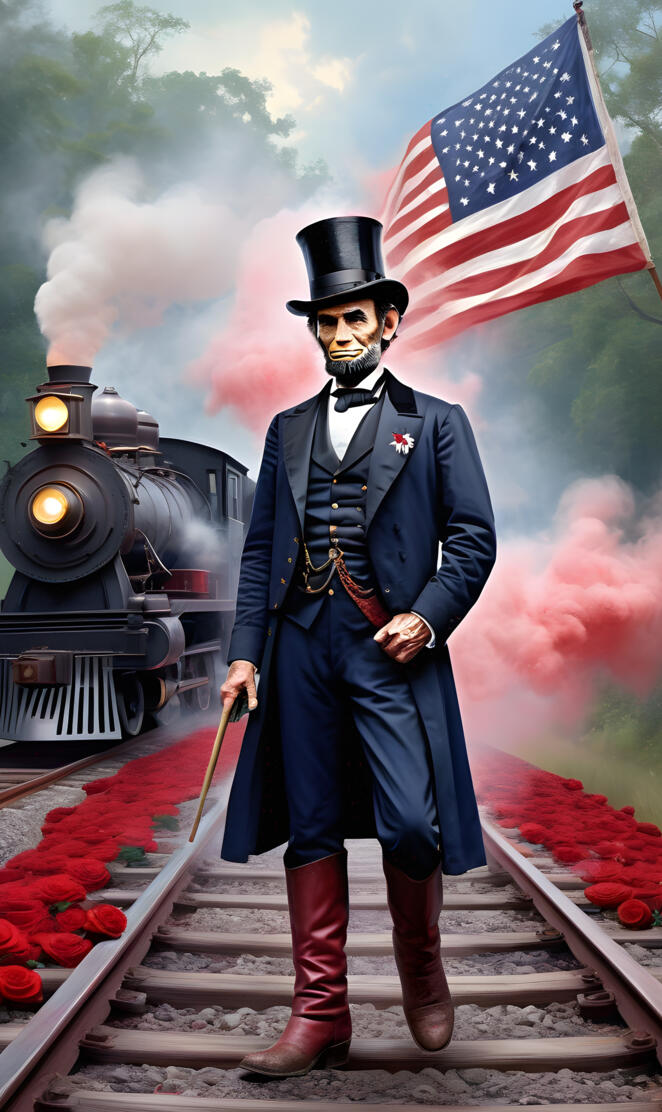 a person in a uniform holding a flag on a train track