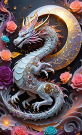 a painting of a dragon