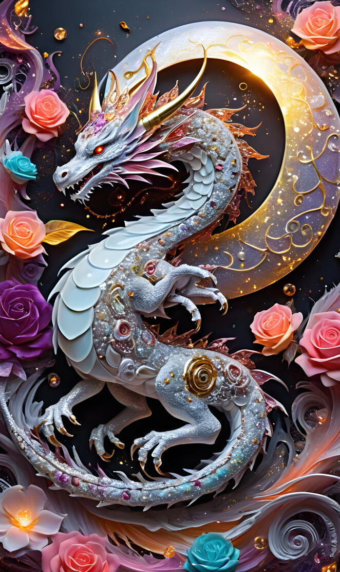 a painting of a dragon