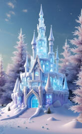 a castle with snow on the ground