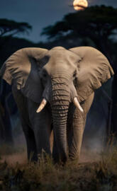 An elephant in the deep forest