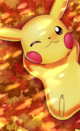 Pikachu in the fall