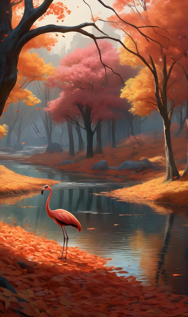 Flamingo in Fall