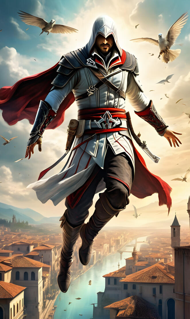 Assassin doing a Leap of faith