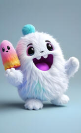 a stuffed animal with a pink and white toy