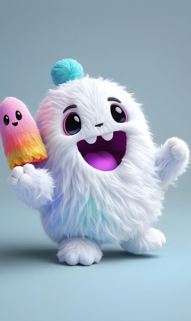 a stuffed animal with a pink and white toy