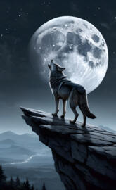 à wolf in the night