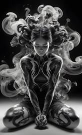 black and white smoke