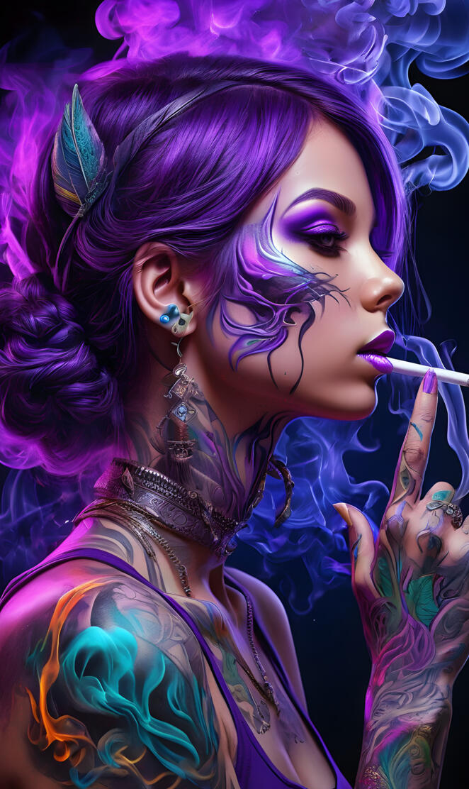 Tattooed-girl purple