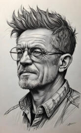 pencil drawing of a man