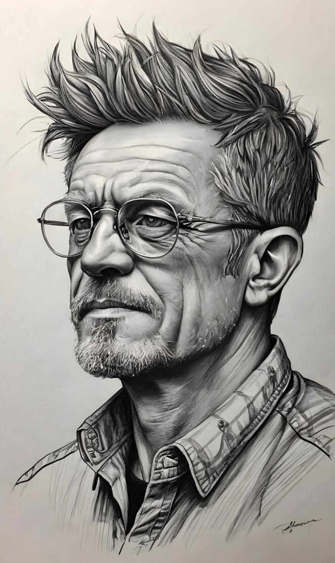 pencil drawing of a man