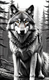 a wolf standing in the snow