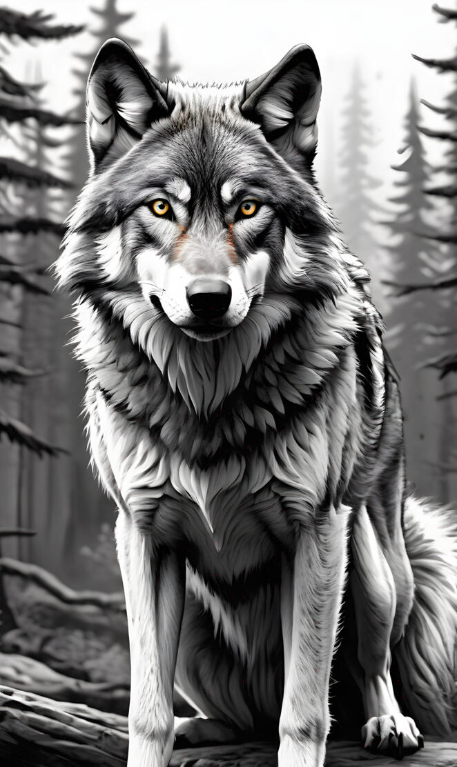 a wolf standing in the snow