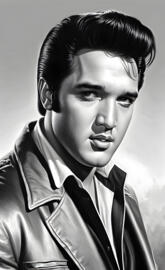 Pencil drawing of Elvis Presley