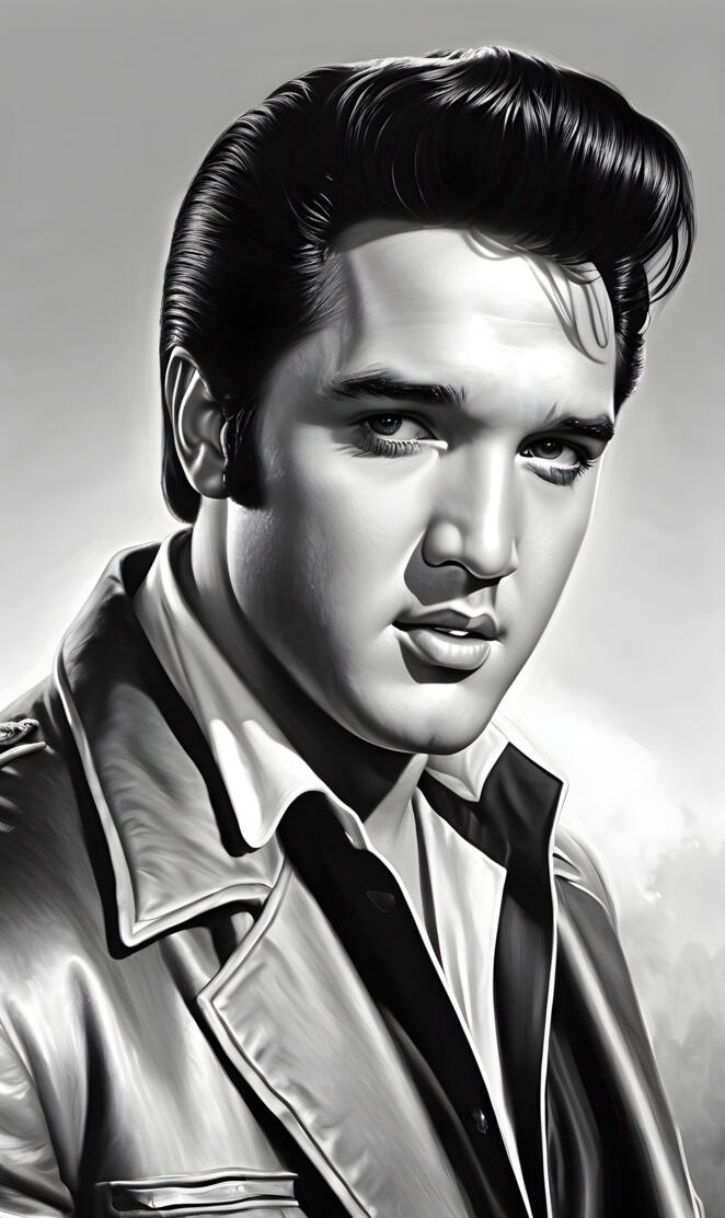 Pencil drawing of Elvis Presley
