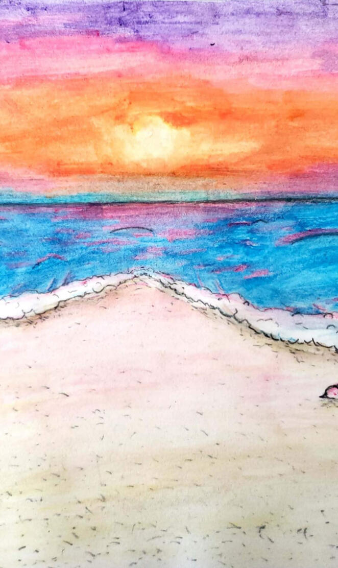 Beach Sunset Drawing