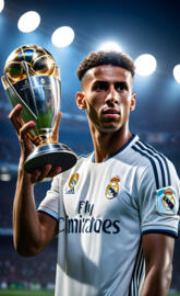 a man holding a trophy