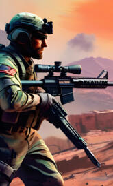 a soldier holding a gun