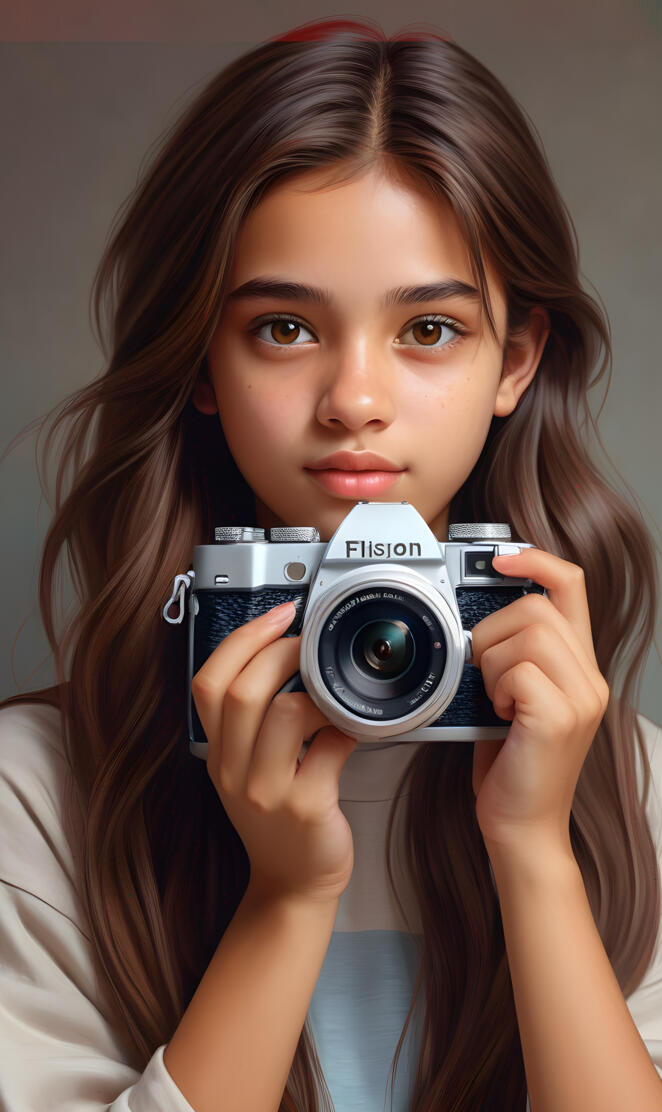 a woman holding a camera