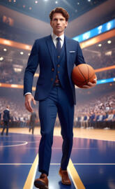 a man holding a basketball