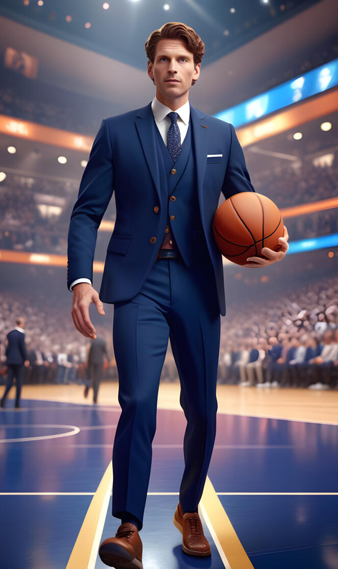 a man holding a basketball