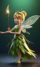 woodland fairy holding torch