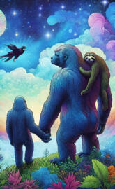 Gorilla Holding A Sloth