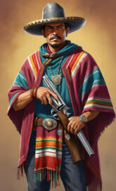 Mexican holding a gun