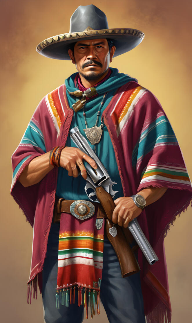 Mexican holding a gun