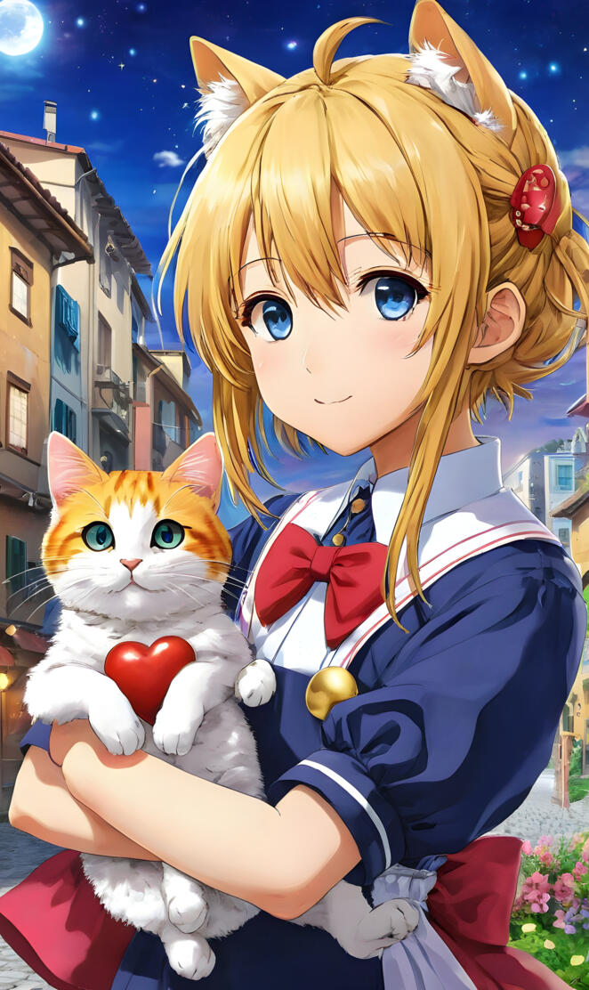 a girl holding a cat