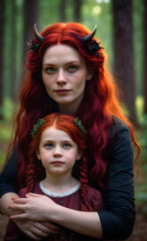 a woman holding a child