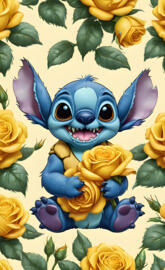 Stitch holding yellow flowers