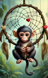 a monkey holding a wand