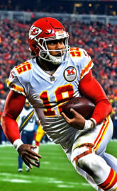 a football player holding a football