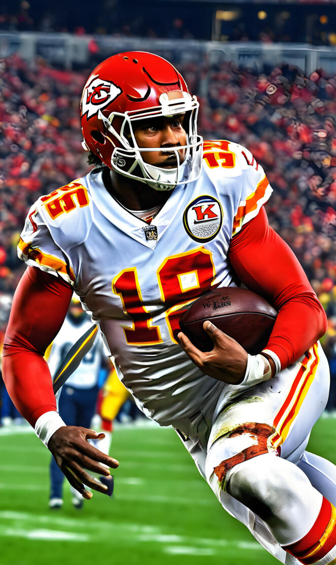 a football player holding a football