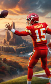 a football player holding a football