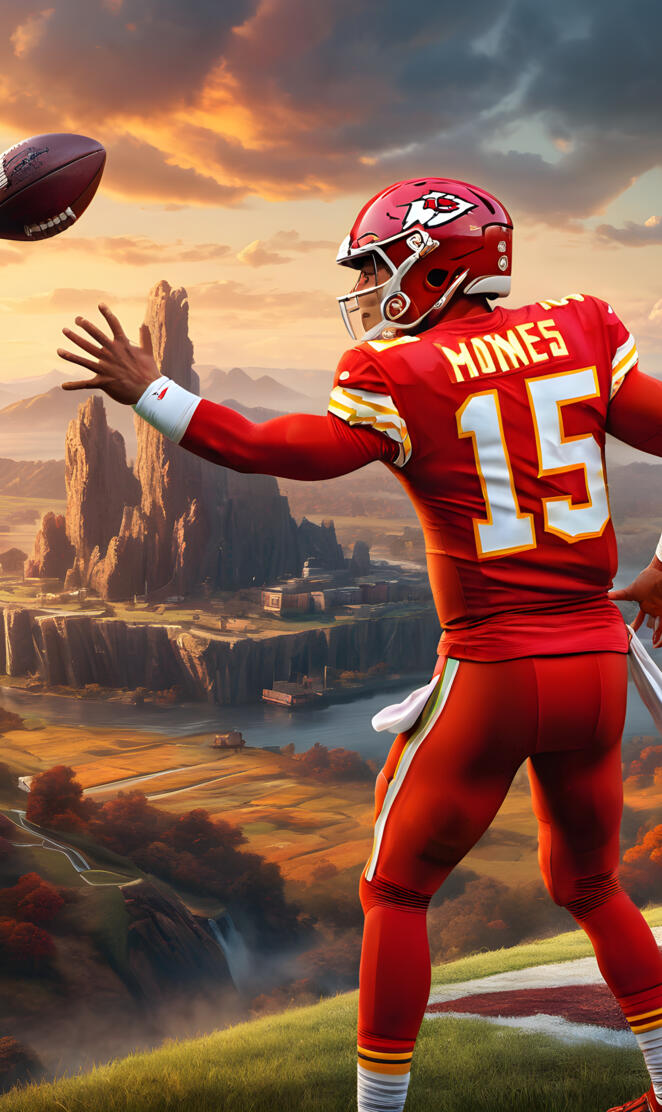 a football player holding a football