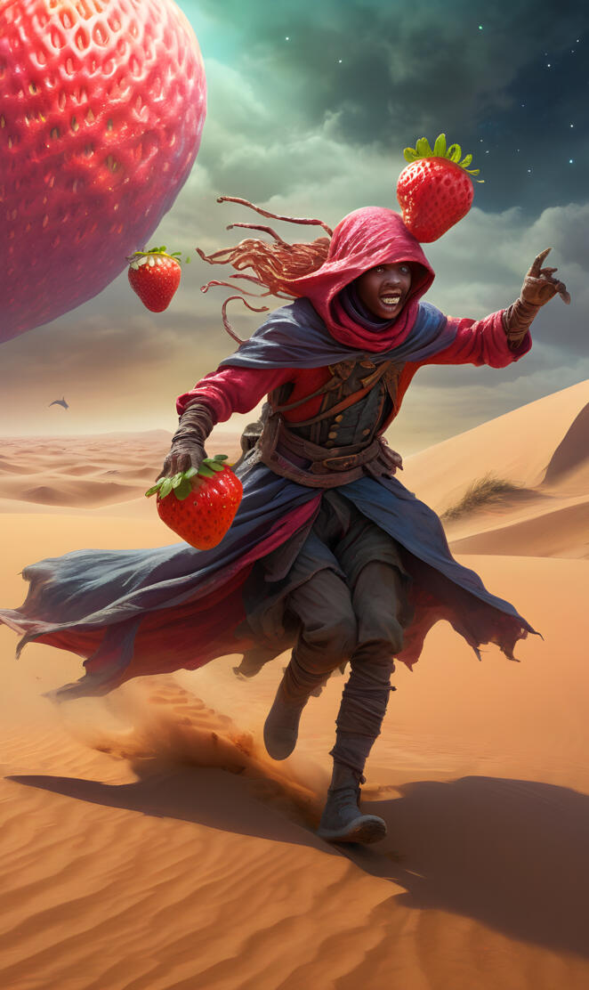 a person holding a strawberry